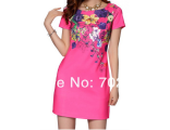 Элегантное короткое платье с цветочным принтом, в ассортименте 2 цвета