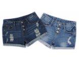 Темно-синие и голубые джинсовые шорты на трех пуговицах с заниженной талией. Размер от XS до 8XL